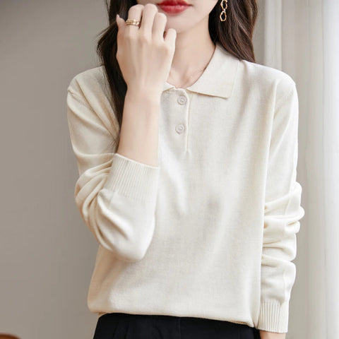 Women 100% Cotton Sweater Sweatshirts Polo Collar Pullover Casual Solid Color Knitwear Long Sleeve Spring Autumn Bottoming Clothing Tops Zen Fit Plus Women 100% Cotton Sweater Sweatshirts Polo Collar Pullover Casual Solid Color Knitwear Long Sleeve Spring Autumn Bottoming Clothing Tops Zen Fit Plus