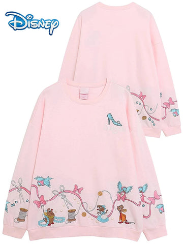 Disney Cinderella Princess Mickey Mouse Letter Cartoon Print Embroidery Fleece Sweatshirt Sweet Women O-Neck Pullover Jumper Top Zen Fit Plus Disney Cinderella Princess Mickey Mouse Letter Cartoon Print Embroidery Fleece Sweatshirt Sweet Women O-Neck Pullover Jumper Top Zen Fit Plus