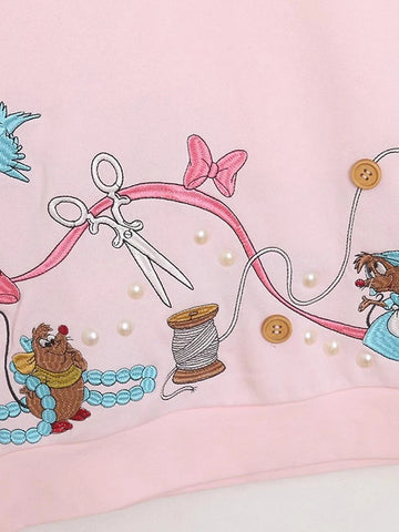Disney Cinderella Princess Mickey Mouse Letter Cartoon Print Embroidery Fleece Sweatshirt Sweet Women O-Neck Pullover Jumper Top Zen Fit Plus Disney Cinderella Princess Mickey Mouse Letter Cartoon Print Embroidery Fleece Sweatshirt Sweet Women O-Neck Pullover Jumper Top Zen Fit Plus