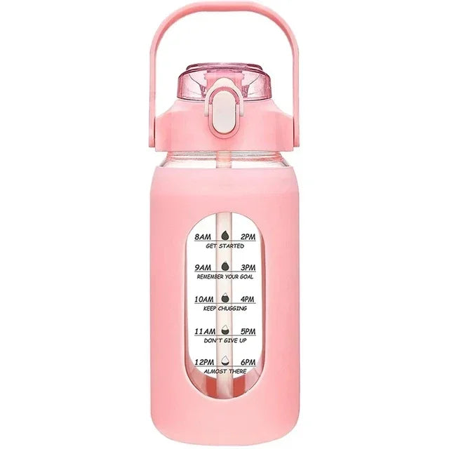 1000ML Glass Water Bottles With Straw, Glass Bottle With Silicone Sleeve And Time Marker, For Gym Camping Home Office Zen fit plus 1000ML Glass Water Bottles With Straw, Glass Bottle With Silicone Sleeve And Time Marker, For Gym Camping Home Office Zen fit plus