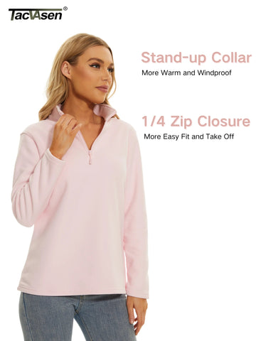 TACVASEN Stand Collar 1/4 Zip Fleece Pullover Womens Outdoor Sports Casual Tops Autumn Winter Lightweight Soft Warm Sweatshirt Zen Fit Plus TACVASEN Stand Collar 1/4 Zip Fleece Pullover Womens Outdoor Sports Casual Tops Autumn Winter Lightweight Soft Warm Sweatshirt Zen Fit Plus