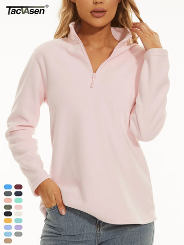 TACVASEN Stand Collar 1/4 Zip Fleece Pullover Womens Outdoor Sports Casual Tops Autumn Winter Lightweight Soft Warm Sweatshirt Zen Fit Plus TACVASEN Stand Collar 1/4 Zip Fleece Pullover Womens Outdoor Sports Casual Tops Autumn Winter Lightweight Soft Warm Sweatshirt Zen Fit Plus