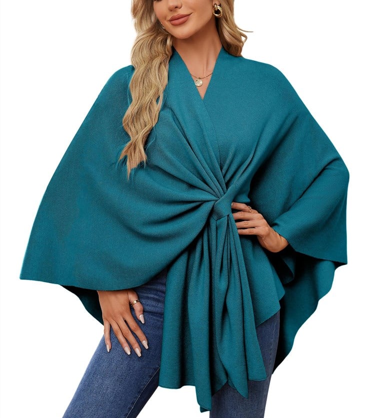 Soft Elegant Shawl Poncho for Cozy Chic Layers