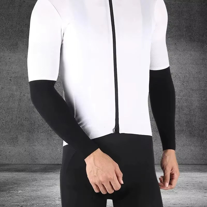 Cool Ice Silk Arm Sleeves for UV Protection - Perfect for Cycling, Running, and Outdoor Fitness!