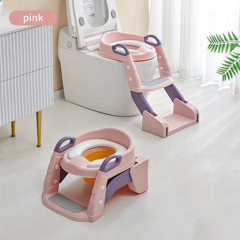 Adjustable Non-Slip Potty Training Seat –  Toilet Chair with Step Stool Ladder, Comfortable Handles, and Splash Guard for Safe and Stress-Free Toddler Toilet Training