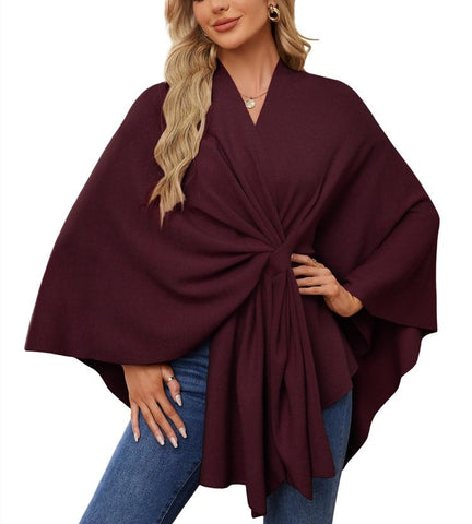 Soft Elegant Shawl Poncho for Cozy Chic Layers