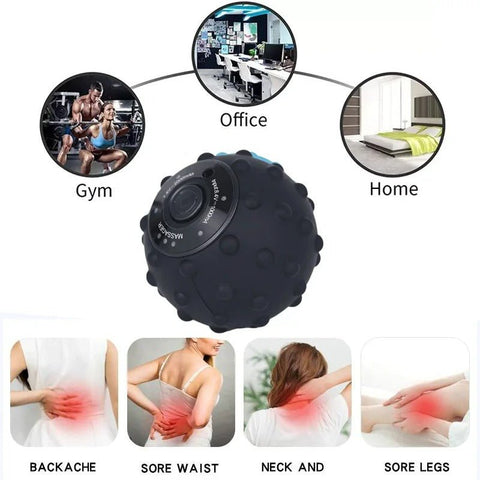 4-Speed Vibrating Massage Ball - Electric Fitness Ball Massager for Muscle and Fitness