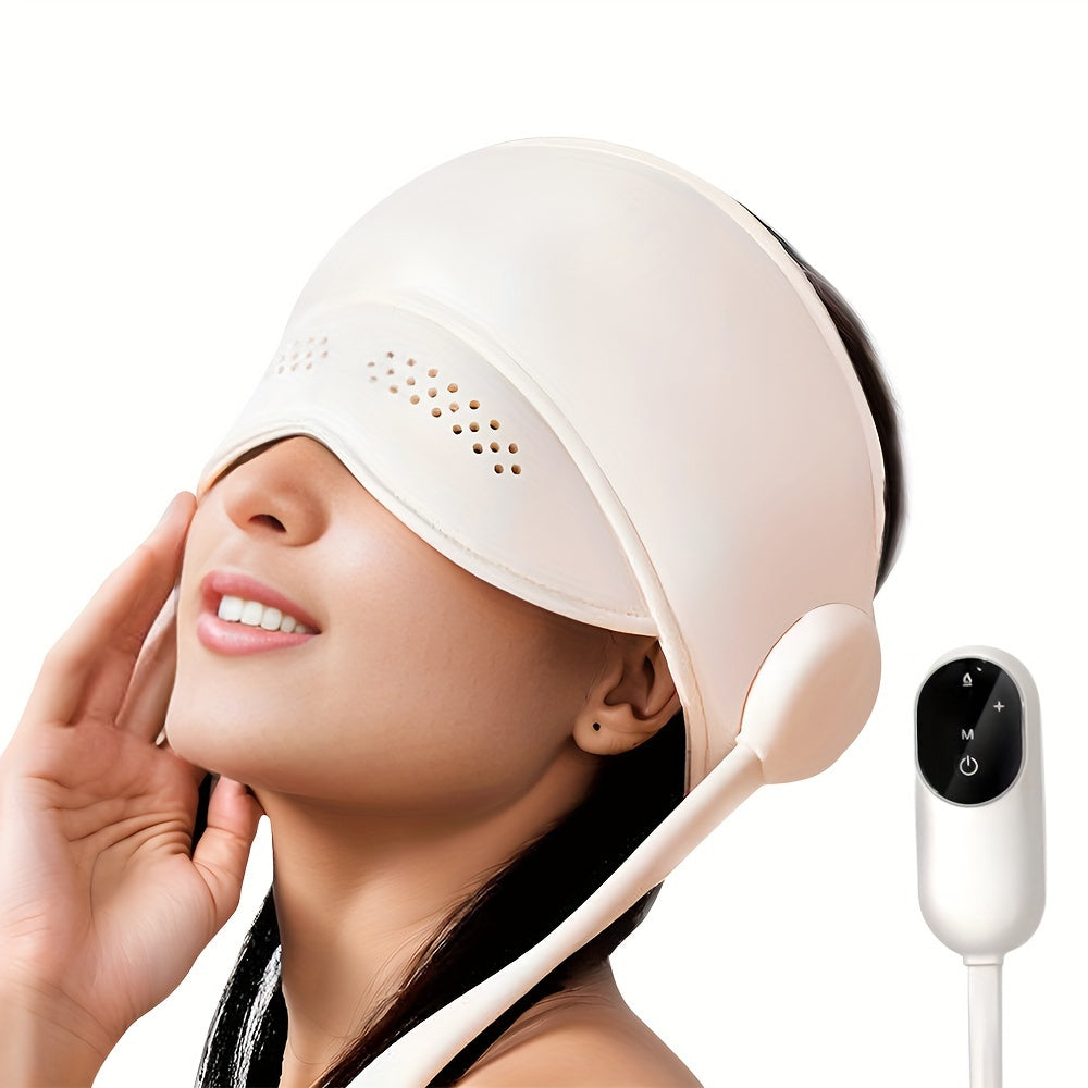 Electric Airbag Head & Eye Massager – Heated Kneading Scalp Compression Helmet for Headache Relief, Stress Reduction & Deep Relaxation