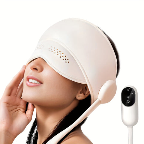 Electric Airbag Head & Eye Massager – Heated Kneading Scalp Compression Helmet for Headache Relief, Stress Reduction & Deep Relaxation
