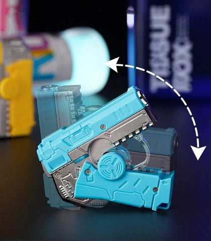 Deformable Fingertip Gyro Decompression Lighter – Foldable, Windproof Red Flame for Trendy Men