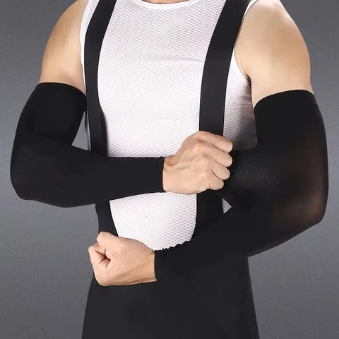 Cool Ice Silk Arm Sleeves for UV Protection - Perfect for Cycling, Running, and Outdoor Fitness!