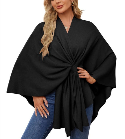 Soft Elegant Shawl Poncho for Cozy Chic Layers