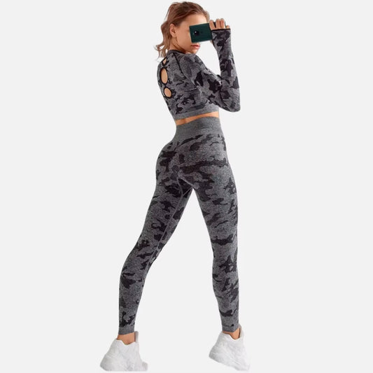 Tie Dyeing Seamless Yoga Set Gym Fitness Two Piece Set Women Clothing Sexy Back Crop Top High Waist Workout Leggings Sportswear
