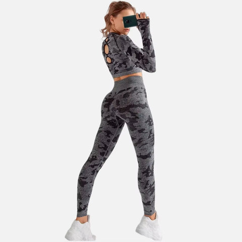 Tie Dyeing Seamless Yoga Set Gym Fitness Two Piece Set Women Clothing Sexy Back Crop Top High Waist Workout Leggings Sportswear