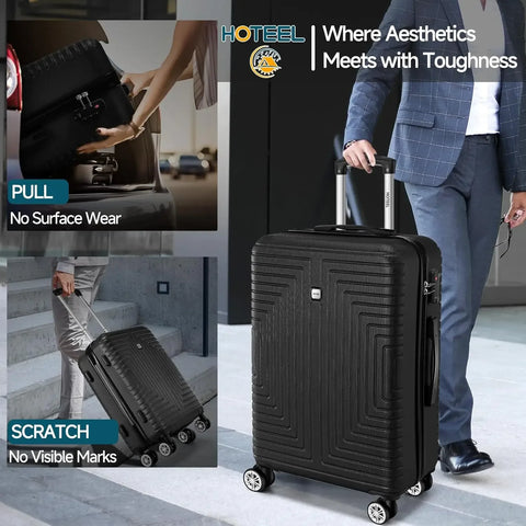 3pcs Luggage Set Hard Shell Suitcases Travel Packing Box With Wheel TSA Aproved Lock And Carry On Bag Wash Bag Travel Suit Case - Zen Fit Plus