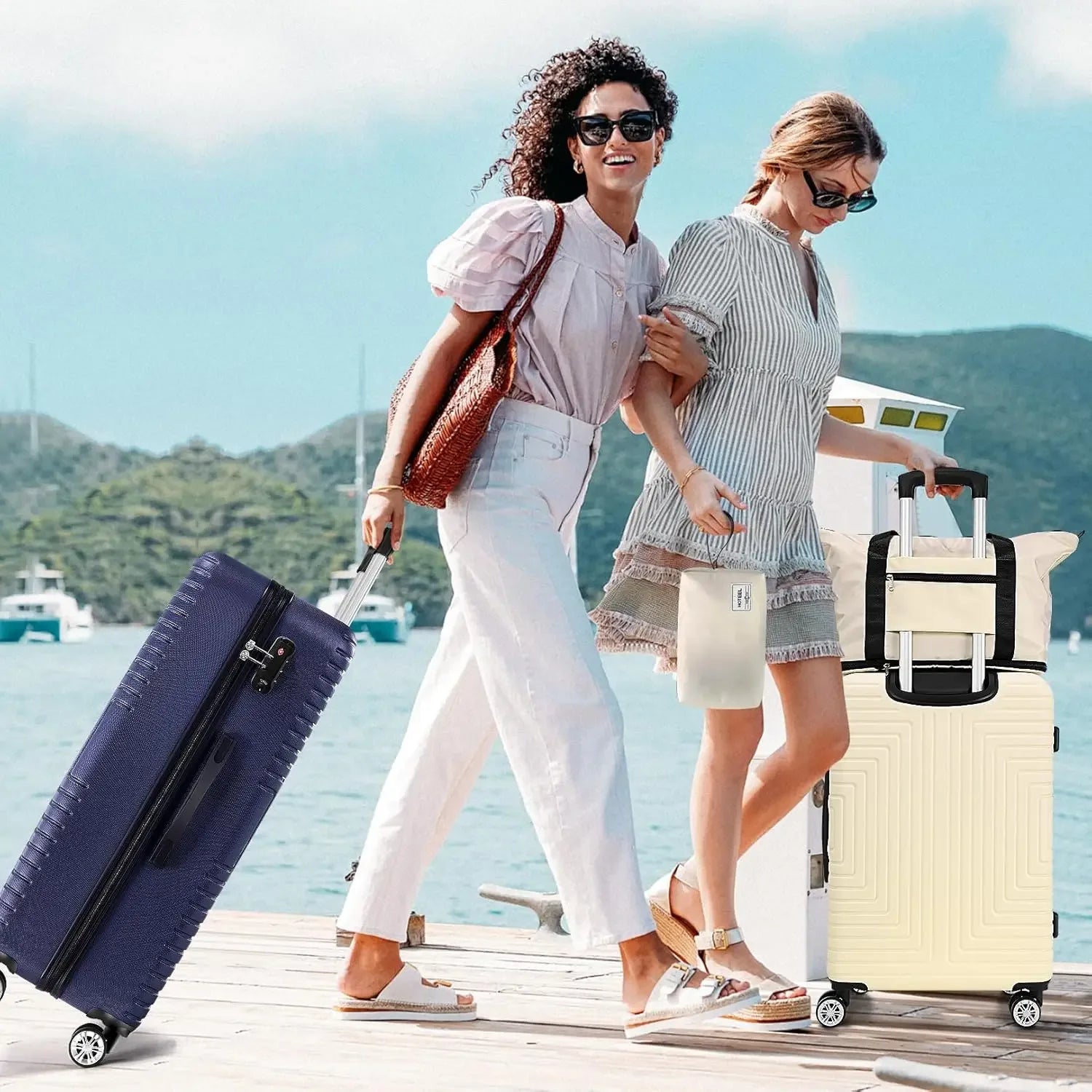 3pcs Luggage Set Hard Shell Suitcases Travel Packing Box With Wheel TSA Aproved Lock And Carry On Bag Wash Bag Travel Suit Case - Zen Fit Plus