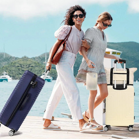 3pcs Luggage Set Hard Shell Suitcases Travel Packing Box With Wheel TSA Aproved Lock And Carry On Bag Wash Bag Travel Suit Case - Zen Fit Plus