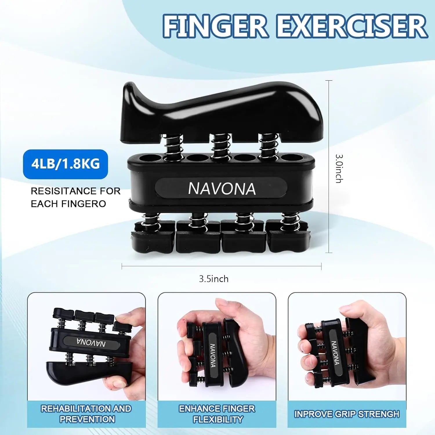 Grip Trainer Kit: Adjustable Hand Gripper,Finger/Hand Exercisers,Stress Ball & Forearm Ring for Muscle Build & Injury Rcvry Zen Fit Plus