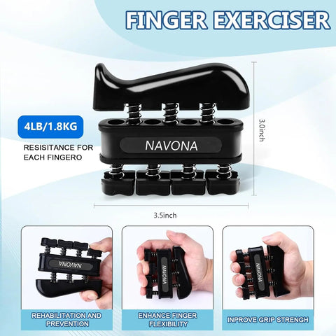 Grip Trainer Kit: Adjustable Hand Gripper,Finger/Hand Exercisers,Stress Ball & Forearm Ring for Muscle Build & Injury Rcvry Zen Fit Plus