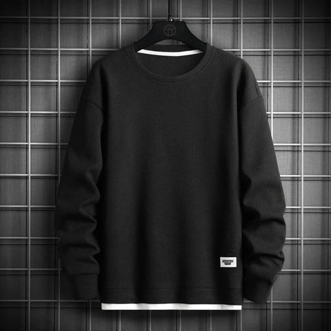 2025 Solid Color Sweatshirt Men Harajuku Hoodies O Neck long Sleeve Casual Sweatshirt Mens Pullover Tops Streetwear Man Hoodies Zen Fit Plus