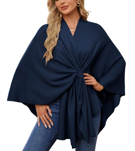 Soft Elegant Shawl Poncho for Cozy Chic Layers