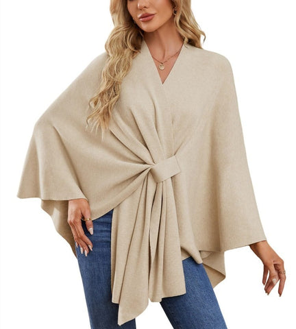 Soft Elegant Shawl Poncho for Cozy Chic Layers