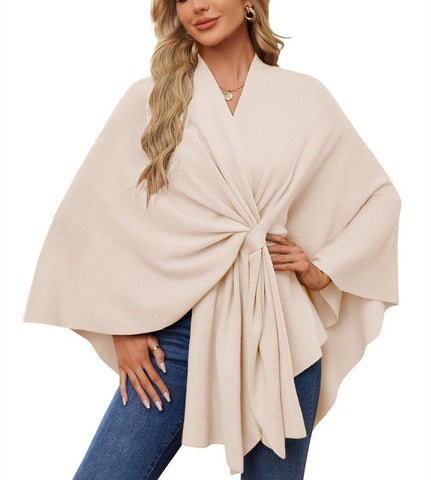 Soft Elegant Shawl Poncho for Cozy Chic Layers