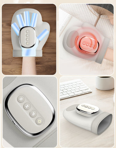 Electric Hand Massager Glove - Wireless Heated Airbag Compression with App Control for Palm & Finger Pain Relief Therapy