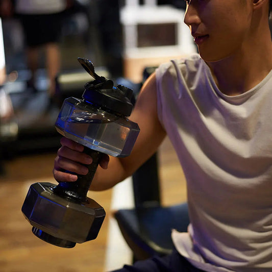 2.6L Large Capacity Dumbbells Cold Water Bottle Outdoor Running Bicycle Cycling Gym Fitness Sport Shaker Leak-proof Kettle Zen fit plus