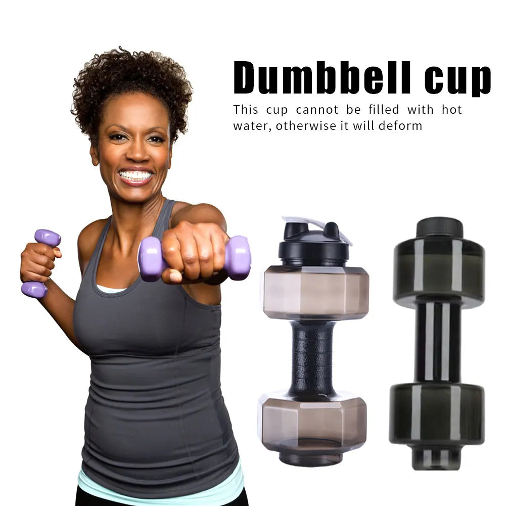 2.6L Large Capacity Dumbbells Cold Water Bottle Outdoor Running Bicycle Cycling Gym Fitness Sport Shaker Leak-proof Kettle Zen fit plus