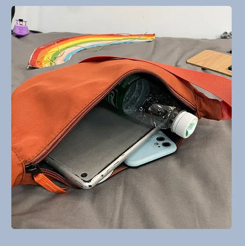 Solid Color Chest Bag For Women Large Capacity Travel Crossbody Female Half Moon Belt Bag Ladies Daily Street Fanny Packs 2024 - Zen Fit Plus