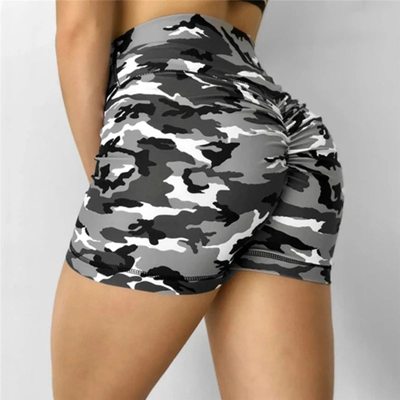 Women Short Ladies Summer Casual Camouflage Push Up Fitness Skinny Shorts Running Gym Stretch Sports Short Pants 2021 New Zen fit plus