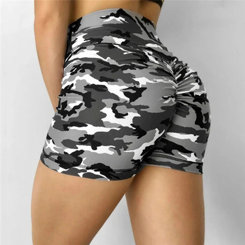 Women Short Ladies Summer Casual Camouflage Push Up Fitness Skinny Shorts Running Gym Stretch Sports Short Pants 2021 New Zen fit plus