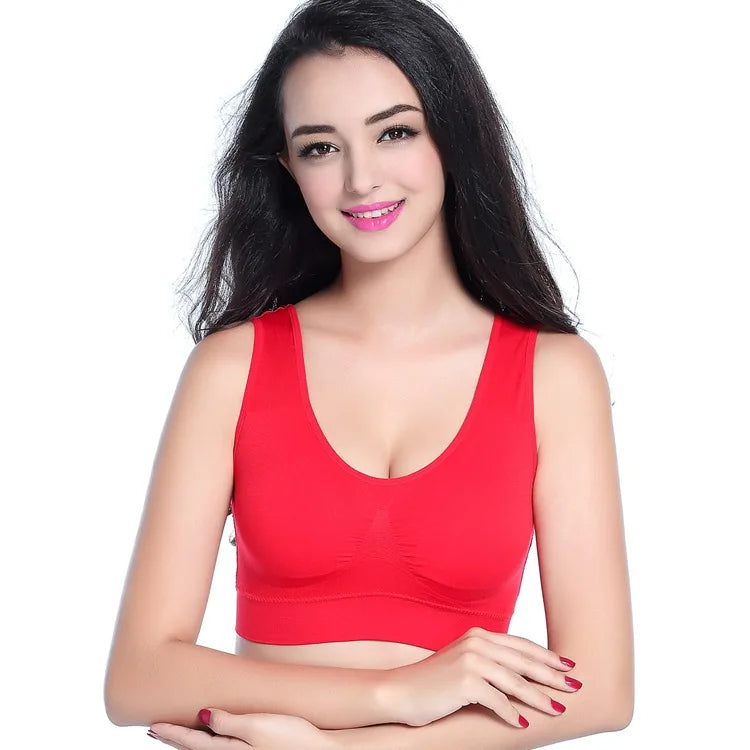 Women Sport Yoga Bra Running Vest Gym Workout Underwear Padded Crop Tops Female Sportswear Brassiere Push Up Fitness Bras Zen Fit Plus
