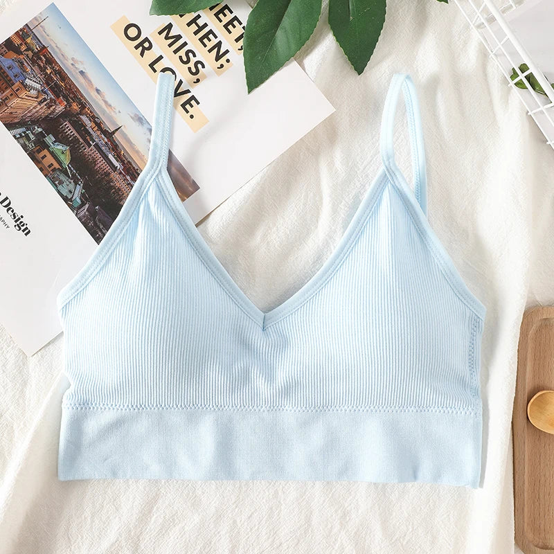 Women Sexy Crop Tops Tube Top Bra Female Streetwear Sleeveless Camis Seamless Sport Lingerie Tee Crop Top Bandeau Top Tanks Zen fit plus