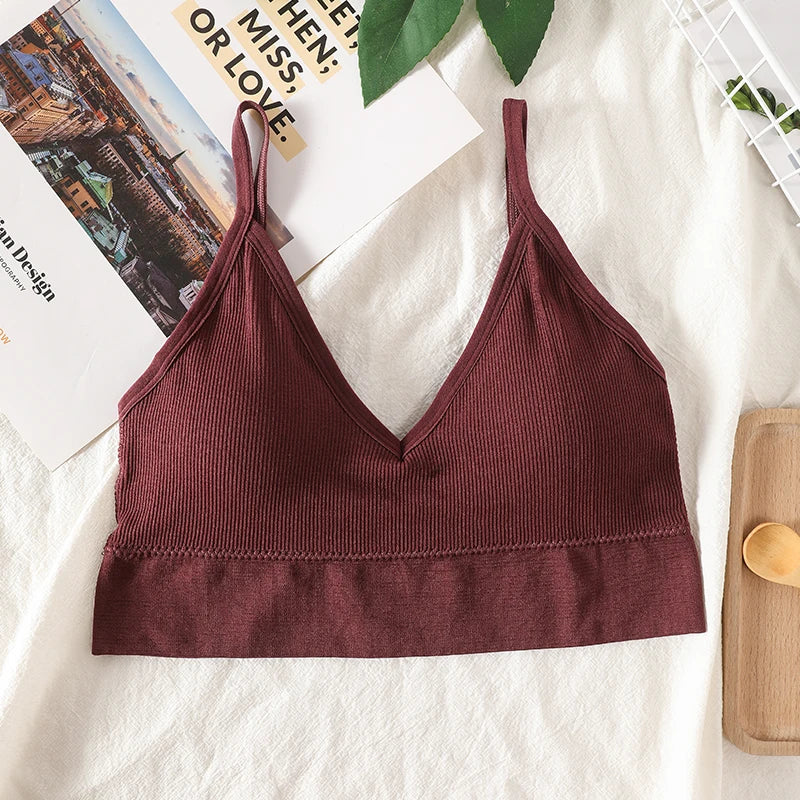 Women Sexy Crop Tops Tube Top Bra Female Streetwear Sleeveless Camis Seamless Sport Lingerie Tee Crop Top Bandeau Top Tanks Zen fit plus