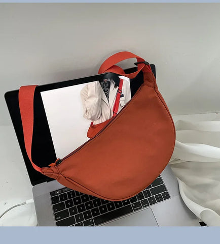 Solid Color Chest Bag For Women Large Capacity Travel Crossbody Female Half Moon Belt Bag Ladies Daily Street Fanny Packs 2024 - Zen Fit Plus