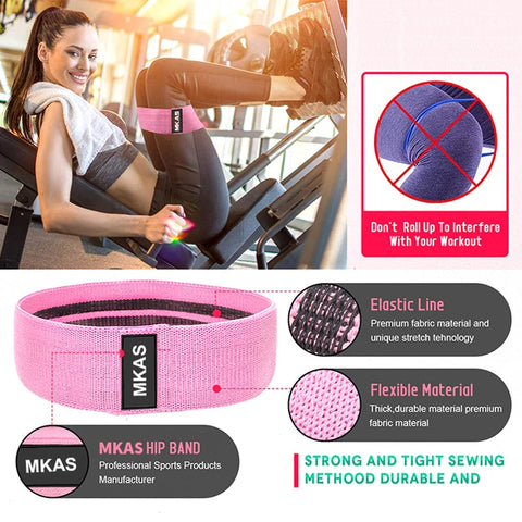 Hip Fitness Resistance Bands Exercise Workout Set Fabric Loop Yoga Booty Bands 3-Piece For Leg Thigh Butt Squat Glute Equipment Zen fit plus