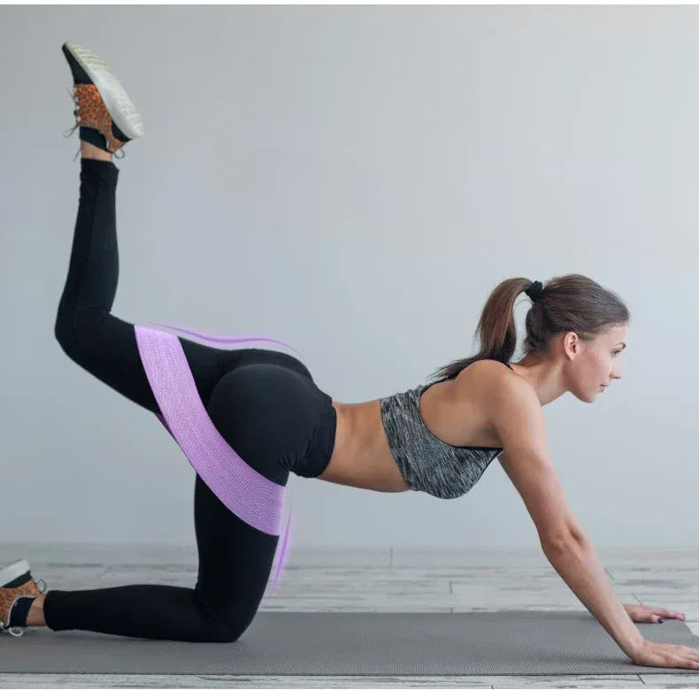 Hip Fitness Resistance Bands Exercise Workout Set Fabric Loop Yoga Booty Bands 3-Piece For Leg Thigh Butt Squat Glute Equipment - Zen Fit Plus