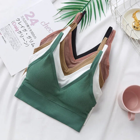 Women Sexy Crop Tops Tube Top Bra Female Streetwear Sleeveless Camis Seamless Sport Lingerie Tee Crop Top Bandeau Top Tanks - Zen Fit Plus