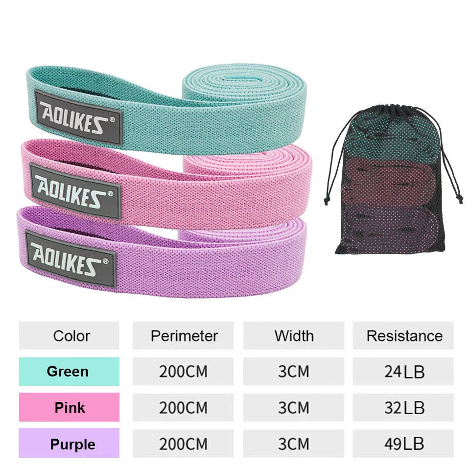 AOLIKES New Fitness Long Resistance Bands Workout Fabric Set Exercise Elastic Booty Bands For Pull Up Woman Assist Leg Zen fit plus