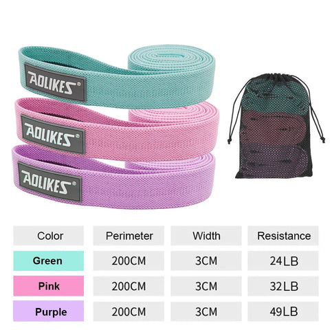 AOLIKES New Fitness Long Resistance Bands Workout Fabric Set Exercise Elastic Booty Bands For Pull Up Woman Assist Leg Zen fit plus