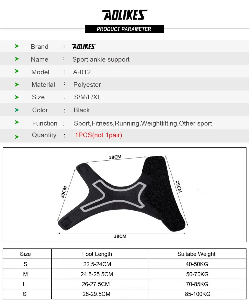 AOLIKES Ankle Support Brace,Elasticity Free Adjustment Protection Foot Bandage,Sprain Prevention Sport Fitness Guard Band - Zen Fit Plus