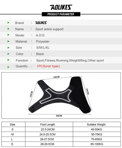 AOLIKES Ankle Support Brace,Elasticity Free Adjustment Protection Foot Bandage,Sprain Prevention Sport Fitness Guard Band - Zen Fit Plus