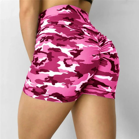 Women Short Ladies Summer Casual Camouflage Push Up Fitness Skinny Shorts Running Gym Stretch Sports Short Pants 2021 New Zen fit plus