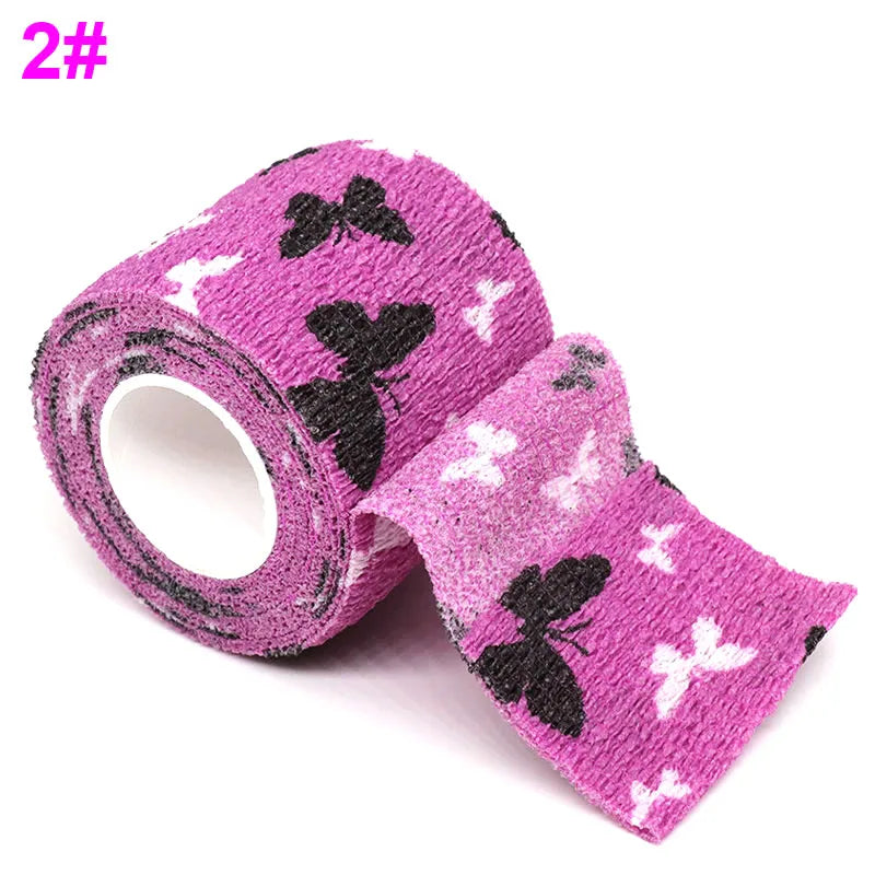 Colorful Printed Self Adhesive Elastic Bandage Wrap Tape 4.8m Sports Protector Bands for Finger Ankle Palm Joint Pet Zen fit plus