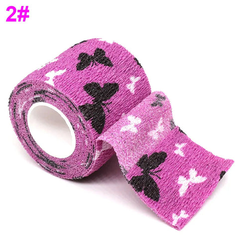 Colorful Printed Self Adhesive Elastic Bandage Wrap Tape 4.8m Sports Protector Bands for Finger Ankle Palm Joint Pet Zen fit plus