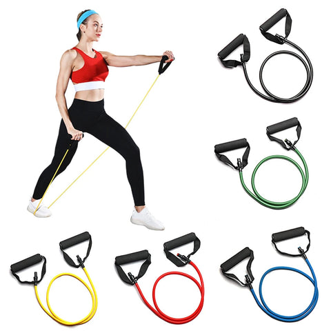 5 Levels Resistance Bands with Handles Training Exercise Tube Band Pull Rope Fitness  Elastic Bands Workouts Strength Equipment Zen fit plus