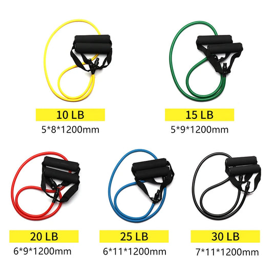 5 Levels Resistance Bands with Handles Training Exercise Tube Band Pull Rope Fitness  Elastic Bands Workouts Strength Equipment Zen fit plus