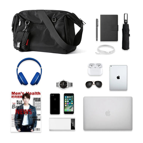 MOYYI Men Messenger Bags Casual Waterproof Crossbody Bag Hold 14 inch Laptop Shoulder Bag Unisex Travel Gym Bag Zen fit plus